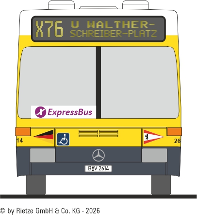 MB O405 GN - BVG Wagen 2614 Linie X76 · Walther-Schreiber-Platz