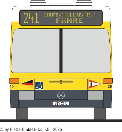 MB O405 GN - BVG Wagen 2615 Linie 241 · Baumschulenstr. / Fähre